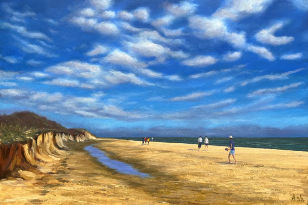 Covehithe Beach, oil painting